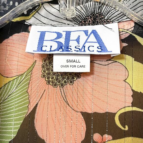 🌼 BFA Classics Sheer Floral Button-Up Blouse – Size Small - Picture 6 of 6